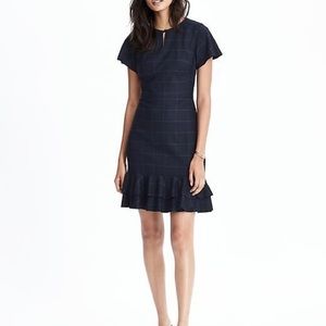 Banana Republic Navy Ruffled Dress
